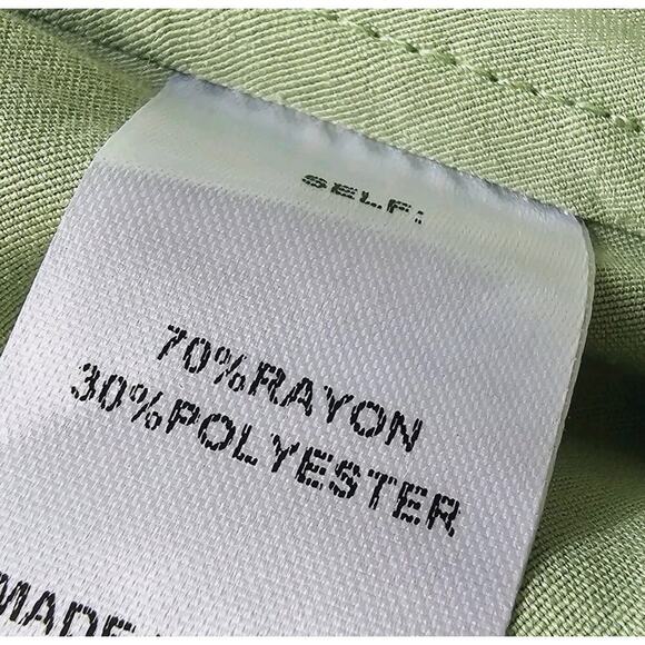 Herencia Collection Green Bustier Crop Top Puff Sleeve Embroidered Detail Size M - Picture 10 of 10